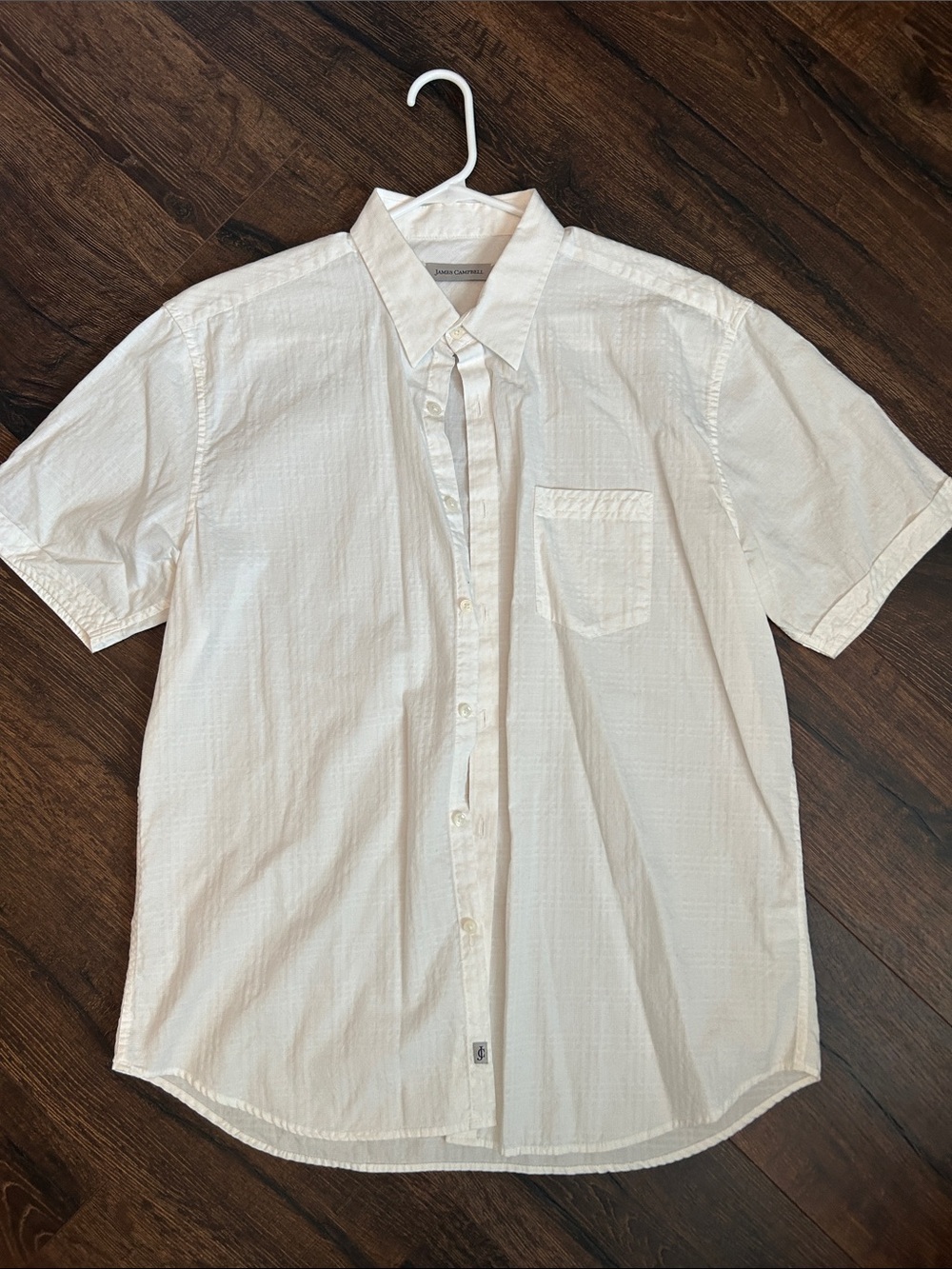 James Campbell White Short-Sleeve Button-Down Shirt